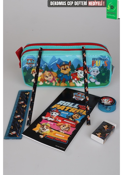 X Dekomus Lisanslı Paw Patrol Kalem Çantası Ve 6'lı Kırtasiye Seti Not Defteri,2 Adet Kurşun Kalem,cetvel,silgi,kalemtraş Diğer