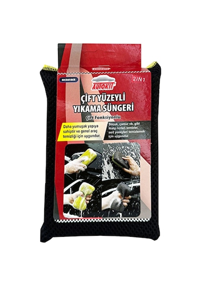 Autokit Çift Taraflı Mikrofiber Oto Yıkama Süngeri