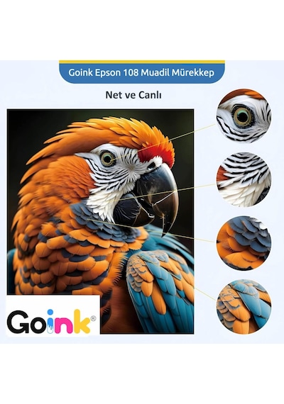 Goink Epson 108 Sarı Mürekkep 500 Ml + 70 Ml Uyumlu
