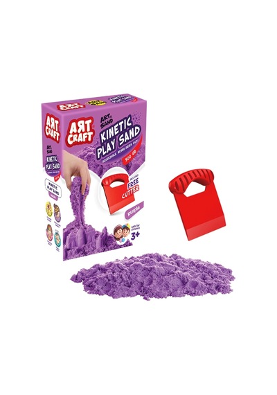 Art Sand Aksesuarlı Mor Oyun Kumu 500 Gr. - Kinetik Kum Seti - Natural Kum - Doğal Kum Çok Renkli