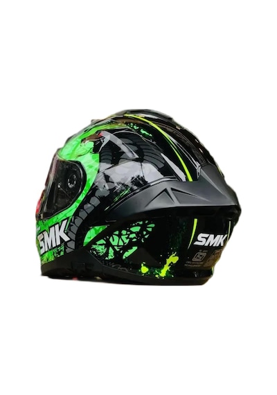 Smk Typhoon Reptile Kapalı Kask 001 Gri - Siyah - Yeşil
