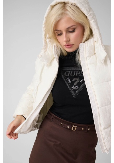 Guess Kısa Şişme Beyaz Kadın Mont W6bl56w4195-g012