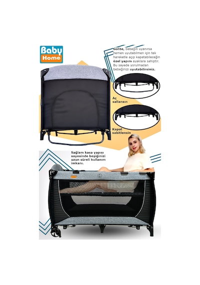 Baby Home 7 In 1 Yeni Doğan Set 990 Travel Sistem Bebek Arabası 560 Oyun Parkı Yatak Beşik