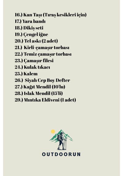 Outdoorun 9 Lu Askerlik Seti Fanila Çorap Ve 27 Parça Aksesuar - Temel Ve Bedelli Askerlik Malzemeleri Haki