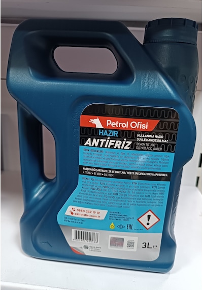 Petrol Ofisi Hazır Antifriz 3 Lt X 4 Adet Koli 2023 Ürt.