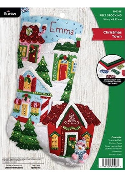 Keçe Aplike Çorap Kiti, Noel Kasabası 45,72 Cm Keçe Aplike Çorap Yapım Kiti, Kendin Yap İğne Sanatı Ve El Sanatları İçin Mükemmel, 89528e 50 x 22 Keçe Aplike Çorap Kiti, Noel Kasabası 45,72 Cm Keçe Aplike Çorap Yapım Kiti, Kendin Yap İğne Sanatı Ve El Sanatları İçin Mükemmel, 89528e 50 x 22