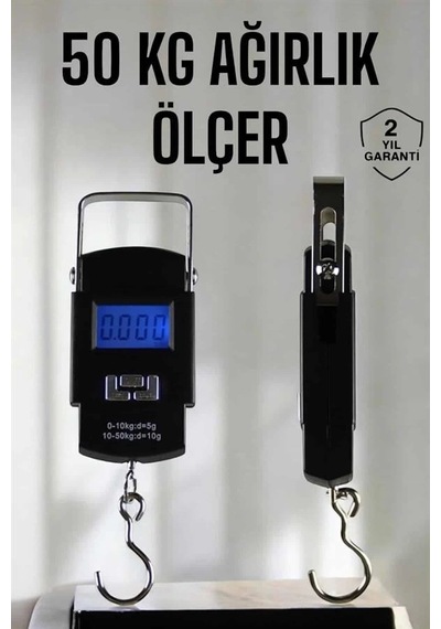 Mey İthalat Ağırlık Ölçer 50 Kg El Terazisi El Kantarı Pilli Led Ekran