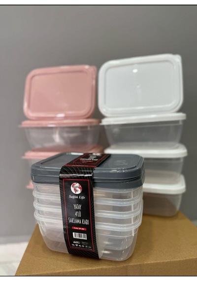 4 Lü Saklama Kabı Plastik 2 Litre Gri