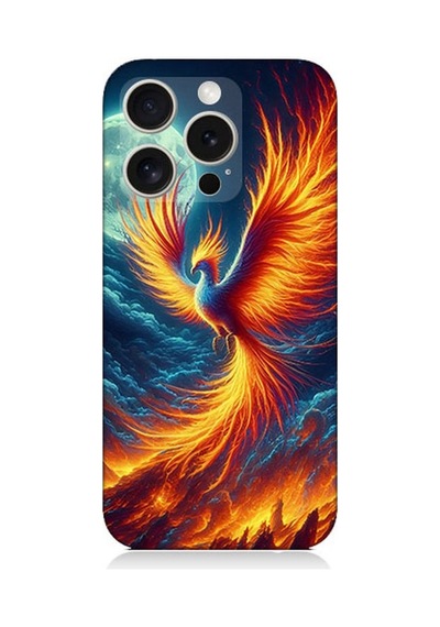 Apple Uyumlu iPhone 16 Pro Ateşle Dans Eden Anka Desenli Silikon Kılıf Çok Renkli