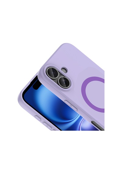 Apple iPhone Uyumlu 17 Kılıf M-safe Şarj Özellikli Zore Aris Silikon Kapak - Lila