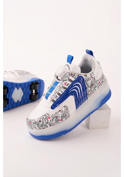 Muggo Flow Çocuk Işıklı Patenli Tekerlekli Sneaker Spor Ayakkabı Mavi
