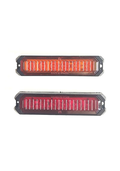 2 Adet 6 Ledli Turuncu-Kırmızı Scooter Motosiklet Dorse Lambası 12-24 Volt