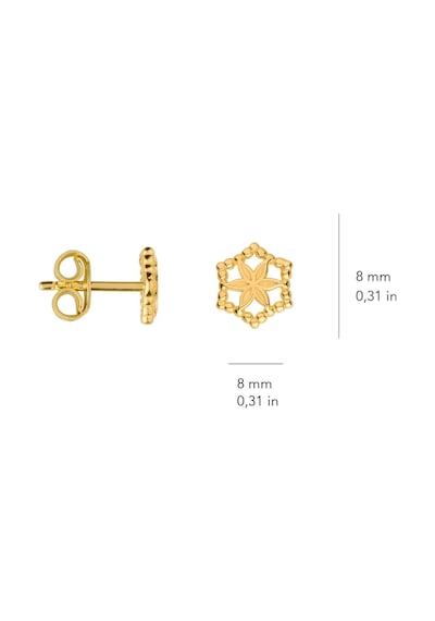 Goldkupe 14 Ayar Altın Çiçek Küpe 1,14 Gr-2169