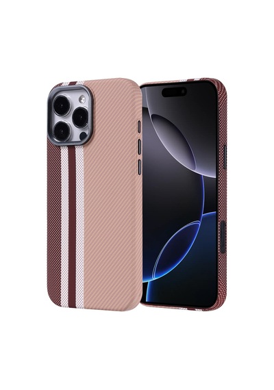 Apple iPhone Uyumlu 16 Pro Kılıf Ultra İnce Karbon Tasarımlı Ve Magsafeli Cabix Premium Kapak Gold