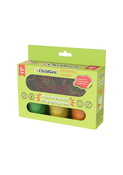 ChildGen Premium Mini Set 3'lü Oyun Hamuru ve Kalıp
