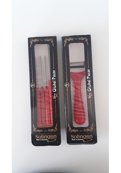 Solingen 3 Simli Kırmızı Meyve Bıçağı.Düz Soyacak ve Doğrama Set