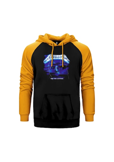 Metallica Ride The Lightning Sarı Renk Reglan Kol Kapşonlu Sweatshirt Sarı
