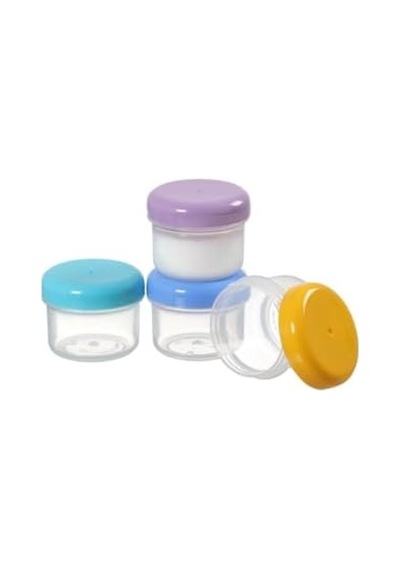 4 Lü 50 Ml Mini Anne Bebek Süt Ve Mama Bebek Organik Besin Ölçekli Sızdırmaz Kapaklı Saklama Kabı