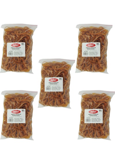 Ekoset 180X5Mm Geniş Kauçuk Paket Ambalaj Kasa Lastiği 500 Adet
