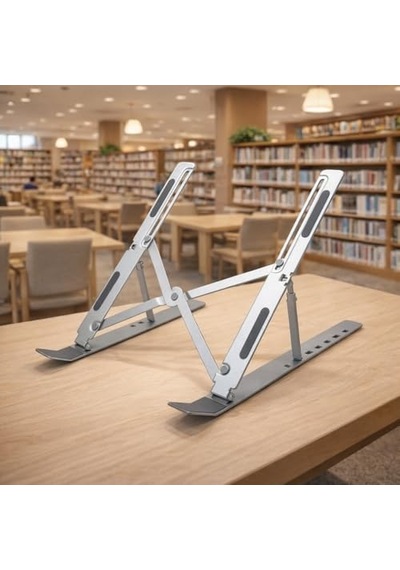 Notebook Standı 2in1 Katlanabilir Taşınabilir Folding Alüminyum Dizüstü Bilgisayar Standı Açısı Ayarlanabilir