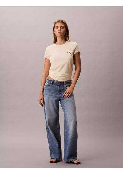 Calvin Klein Monologo Cn 2 Pack T, Tgy Kadın Krem T-shirt
