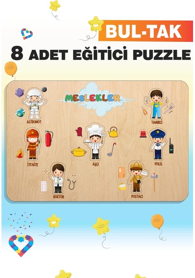 Ahşap Türkçe 8 Li Mega Set Eğitici-öğretici Yapboz