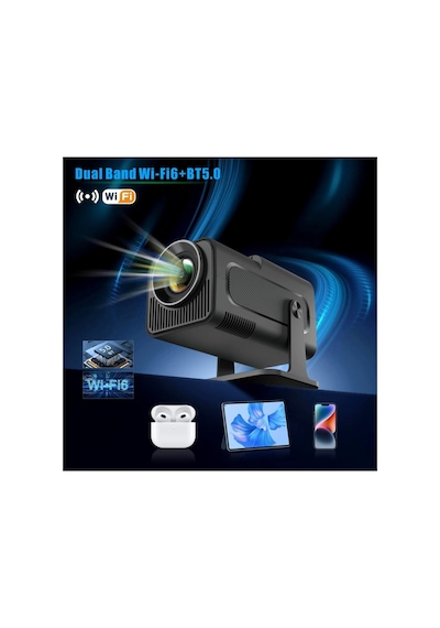 Hy320 Max Taşınabilir Projektör Full Hd Ev Sineması 300 Ansı Lümen 4k Video Android Projeksiyon+oyun