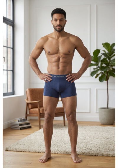 Fit Women Erkek Rahat Esnek Seamless 3 Lü Lacivert Boxer
