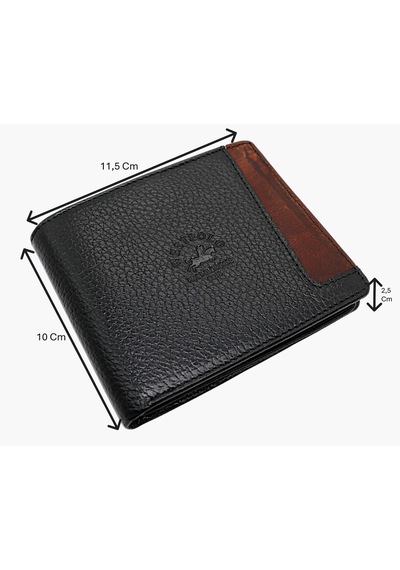 Westpolo Hakiki Deri Kağıt Para Ve Bol Kart Bölmeli Slim Unisex Cüzdan - Siyah-g2 Taba Siyah-cr G2 Taba