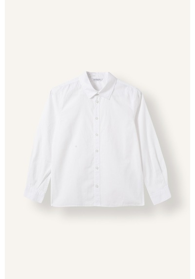 Defacto Erkek Çocuk Okula Dönüş Regular Fit Polo Yaka Poplin Uzun Kollu Gömlek T8853a625auwt83 Beyaz