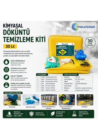 Kimyasal Döküntü Temizleme Kiti 30 Lt Bant Marketim