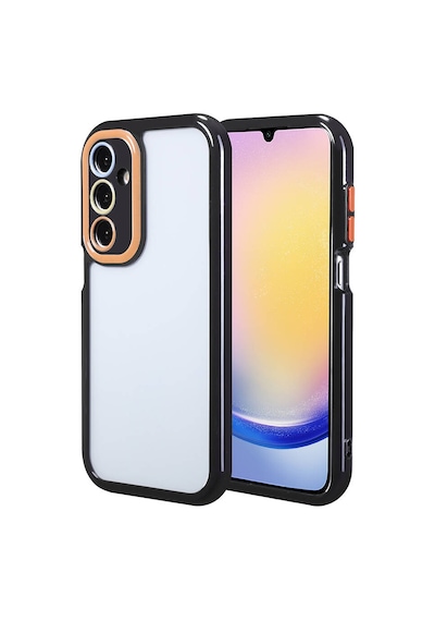 Zore Galaxy A25 Kılıf Kamera Korumalı Renkli Kenar Ve Çerçeve Tasarımlı Ogaa Vitamin Kapak-siyah