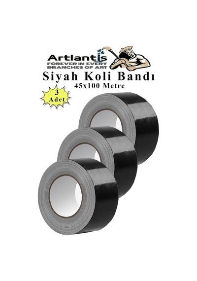 Siyah Koli Bantı 100 Metre 3 Adet 45mm X 100 Metre Renkli Koli Bandı Extra Güçlü Formül Akrilik Koli Bandı 3 Adet