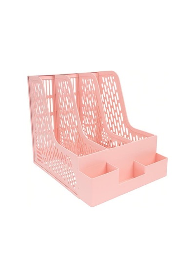 Ops Mg 123 Pembe 3 Bölmeli Modüler Tasarım Organizer Kalemlikli Magazinlik Klasör Arşiv Kutusu Demonte