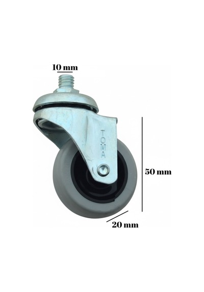2 Adet Civatalı Metal 50mmx20mm Koltuk Sandalye Mobilya Tekeri Diğer