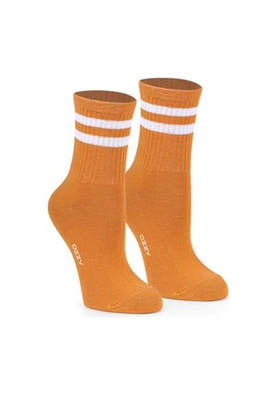 Ozzy Socks 3 Çift Çizgili Kolej Çorabı Sarı Gri Beyaz Pamuklu Tenis Çorabı Seti Karışık