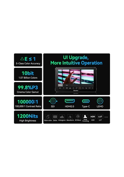 Desview Ol7 7 Oled High-bright Dokunmatik Hdmı Kamera Üstü Monitör /professional Video Production Monitor Siyah
