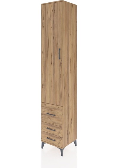 Hyperion Dolap 5 Raflı 3 Çekmeceli Tek Kapaklı 44x44x243 Çam-çam Atlas Çam