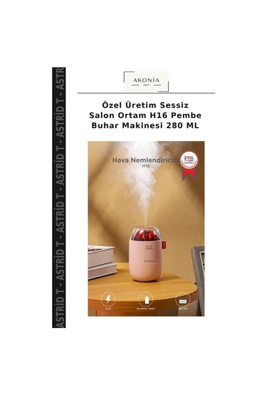 Özel Üretim Sessiz Salon Ortam H16 Pembe Buhar Makinesi 280 Ml
