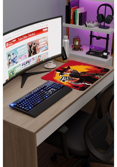 Red Dead Redemption 2 Dikişli Kauçuk Oyuncu Mousepad V2 - 48x40 Xl Gaming Mouse Pad