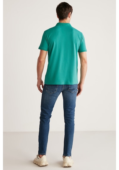 Grimelange Chrıs Erkek Regular Kalıp %100 Pamuk Yeşil Polo Yaka T-shirt Yeşil