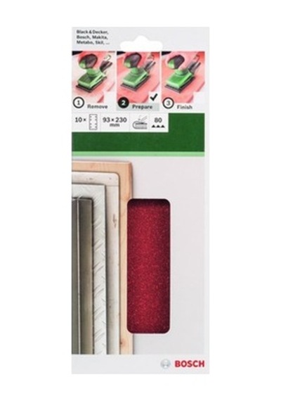 10'lu Titreşimli Zımpara Kağıdı, 93 X 230 Mm 80 Kum