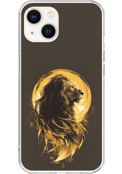 Apple Uyumlu iPhone 15 Plus Şeffaf Kılıf Aslan Tasarımlı
