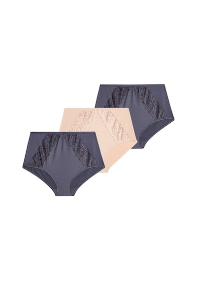 Marks & Spencer 3'lü Amelia Dantelli Full Brief Külot T61005781F Lacivert