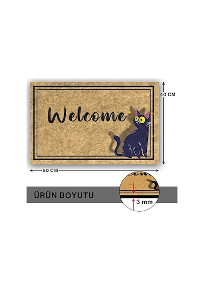 Ayrex Monnhein Tasarımlı Dekoratif Kapı Önü Paspas, Dış Mekan/ev İçi/banyo/mutfak/yatak Odası/giriş Paspaslar Diğer