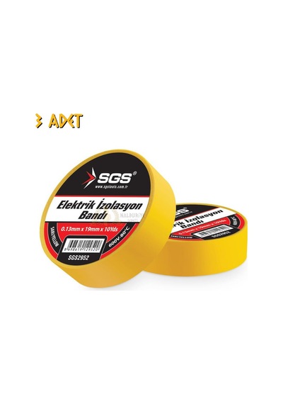Sgs Elektrik İzolasyon Bandı - Sarı - 19 Mm X 9 Mt. - 3 Adet