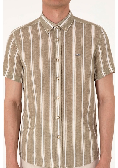 U.s. Polo Assn. Erkek Haki Gömlek Kısa Kollu 50306329-vr027 Haki