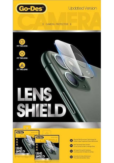 Go-Des Apple Uyumlu iPhone 11 Go Des Lens Shield Kamera Lens Koruyucu ZORE-258954 Şeffaf