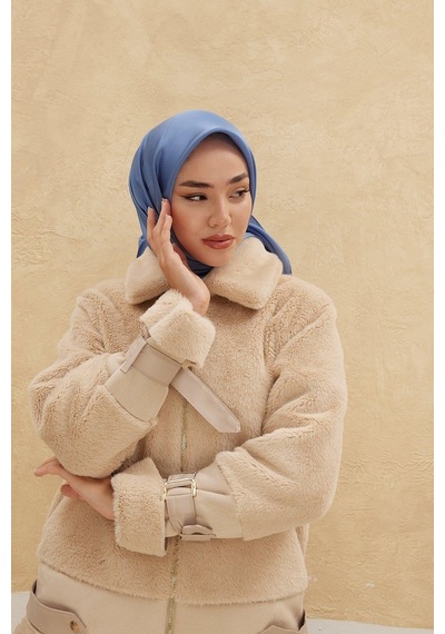 Silk Home Düz Shiny Eşarp - Kot Mavi - Kot Mavi