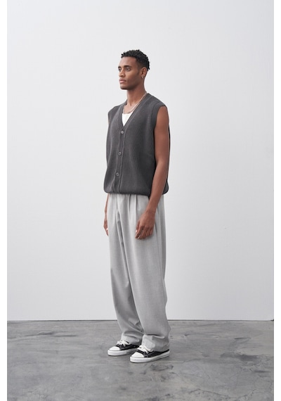 Vamos Baggy Fit Kumaş Pantolon 30-795-1 Açık Gri